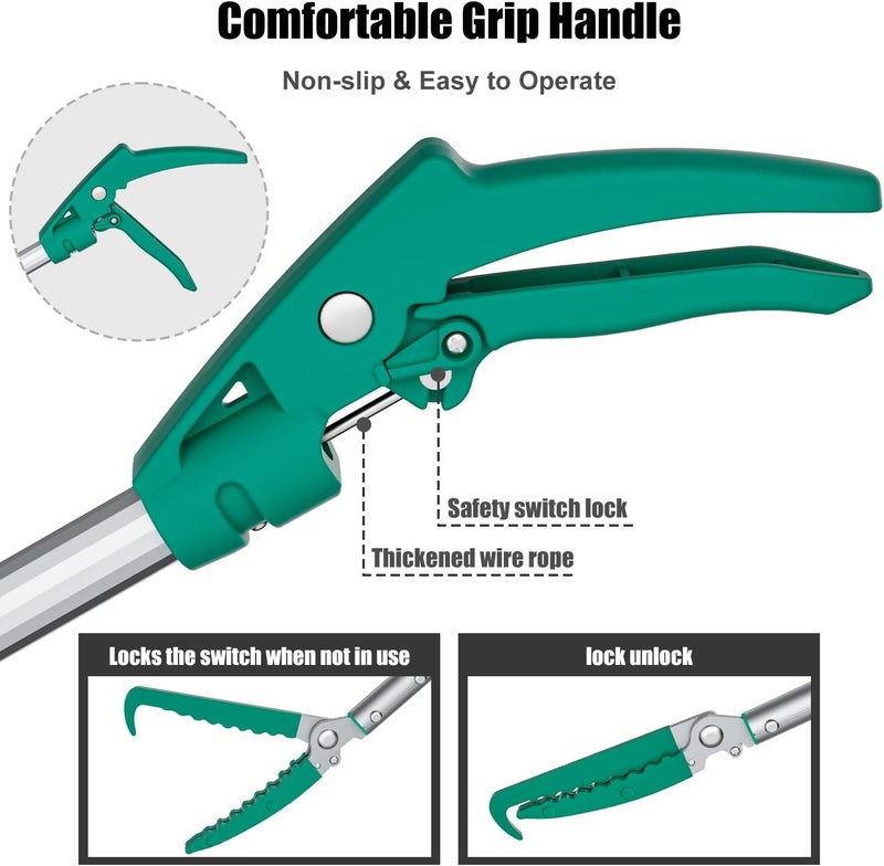 GYORGKSHI 78" Extendable Snake Grabber Reptile Tongs Rattle Snake Catcher Wide Jaw Handling Tool with Lock and Comfortable Grip - Image 4